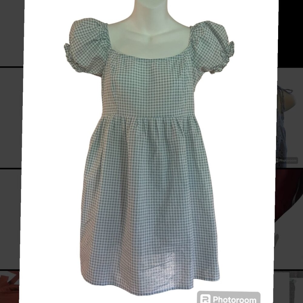 Altar'd State Blue Gingham Mini Dress